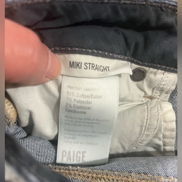 Paige Jeans Womens 28 Miki Straight Denim Raw Hem Distressed Cropped Light Wash - Picture 8 of 11